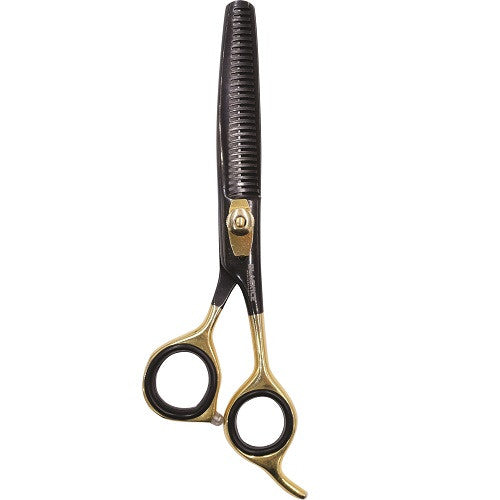 Black Ice Stylish Off Set Grip Black & Gold 6.5"Texture Shear - 30 teeth