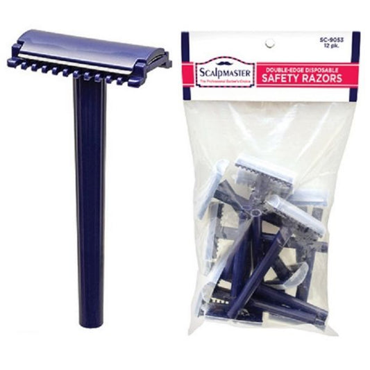 Scalpmaster Double Edge Disposable Safety Razors - 12 Pack