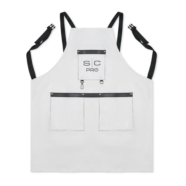 Stylecraft Water-Repellent Barber/Salon Apron with Adjustable Straps - White