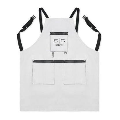 Stylecraft Water-Repellent Barber/Salon Apron with Adjustable Straps - White