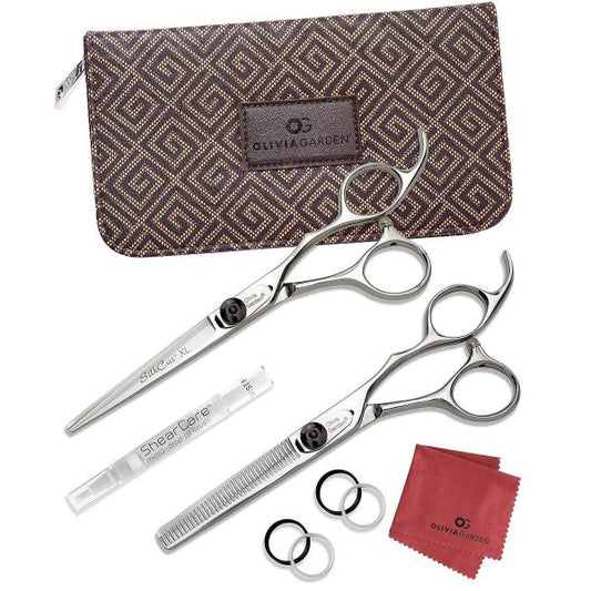 Olivia Garden SilkCut Professional 6" Barber Shear and 6" Thinner Case