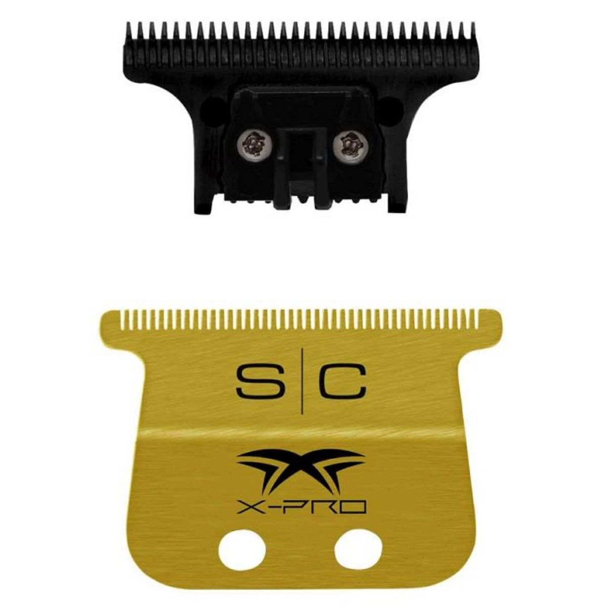 Stylecraft Replacement Fixed Gold Titanium X-Pro Wide Hair Trimmer Blade with The One Cutter Set
