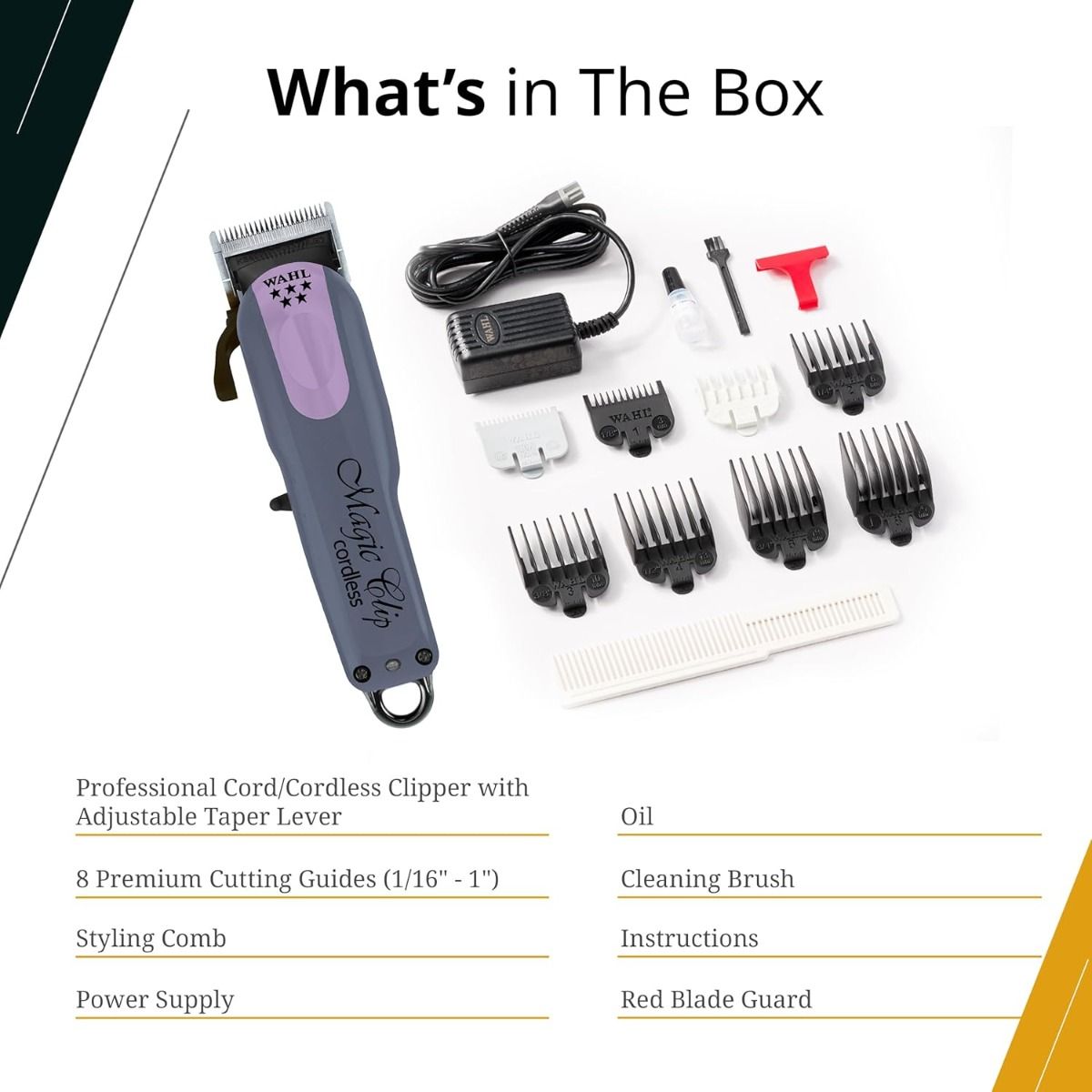 Wahl Limited Edition 5 Star Lavender Magic Clip Cordless Clipper & Sterling Mag Cordless Trimmer [DUO]